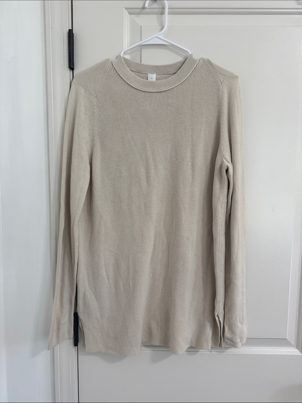 lululemon athletica Cream Crewneck Ribbed Knit Sweater